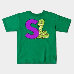 Letter S with Snake Kids T-Shirt